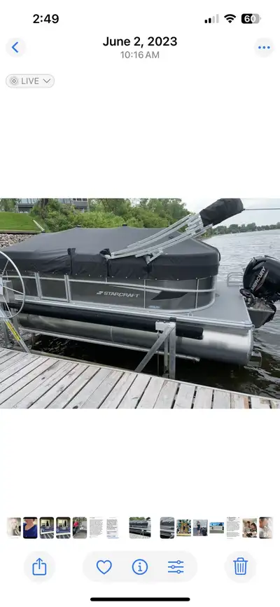 Delivery Available, Selling my practically brand new 2023 StarCraft LX18R Pontoon Boat, has maybe 15...