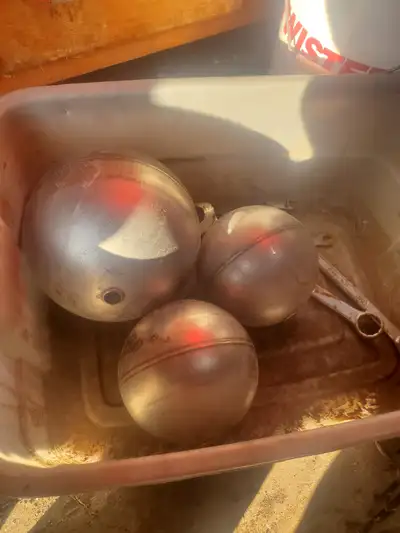 We have 3 stainless steel float balls for sale. New and unused. For water trucks, tanks, wells, sept...