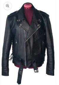 Womens Leather Motorcycle Jacket Size Large