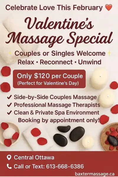 February Valentine’s Massage Special! Couples & Singles, View more