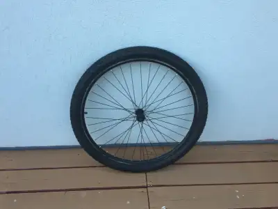 Bicycle Front Wheel, Rim, Tire, Tube 27.5x2.10 in good condition-$60 Quick release sys.