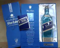 Johnnie Walker Blue Label empty bottle in double silk lined case