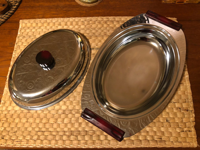 MCM Chrome & Bakelite Hardware Serving Dishes x 2 By Gourmates in Arts & Collectibles in City of Toronto - Image 3