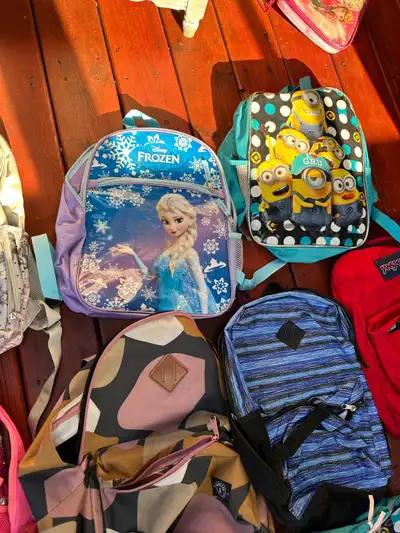 Backpacks Available various 10 each