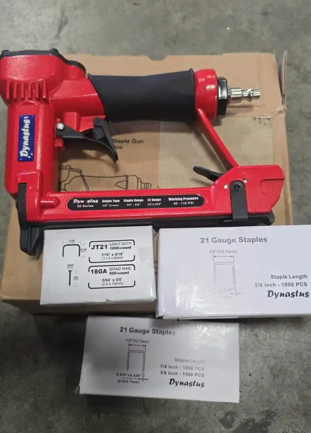 Dynastus Pneumatic Upholstery Staple Gun, 22 Gauge 3/8" Wide Cro in Power Tools in Hamilton - Image 7