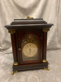 2001 Bombay Company 12" Mantel Clock 3D Brass Clock works