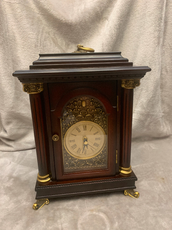 2001 Bombay Company 12" Mantel Clock 3D Brass Clock works in Arts & Collectibles in Mississauga / Peel Region