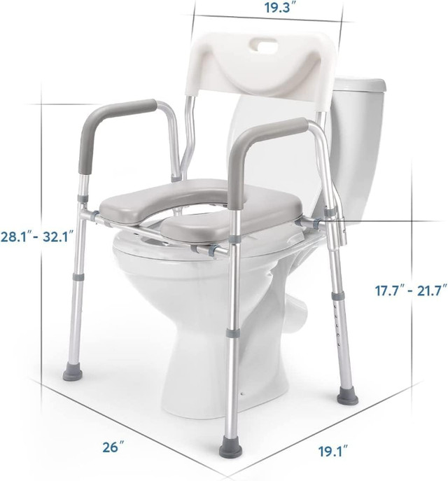 (NEW) Auitoa 4n1 Raised Toilet Seat Handles Back Commode Shower in Health & Special Needs in City of Toronto - Image 2