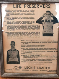 Vintage John Leckie Limited Vanc. BC Life Preservers Advertising