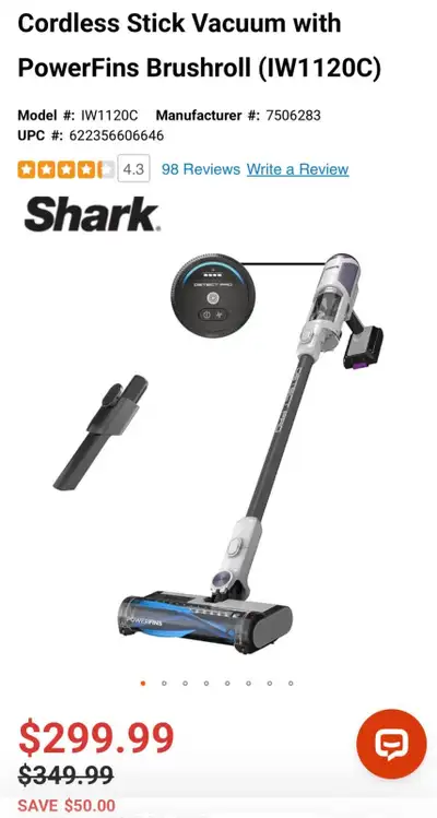 I am selling a brand new Shark Cordless Stick Vacuum (Model IW1120C) featuring advanced PowerFins br...