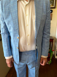 Men’s Light Blue Check Suit perfect for Special Occasion