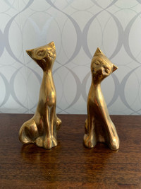 Vintage Brass MCM Cats