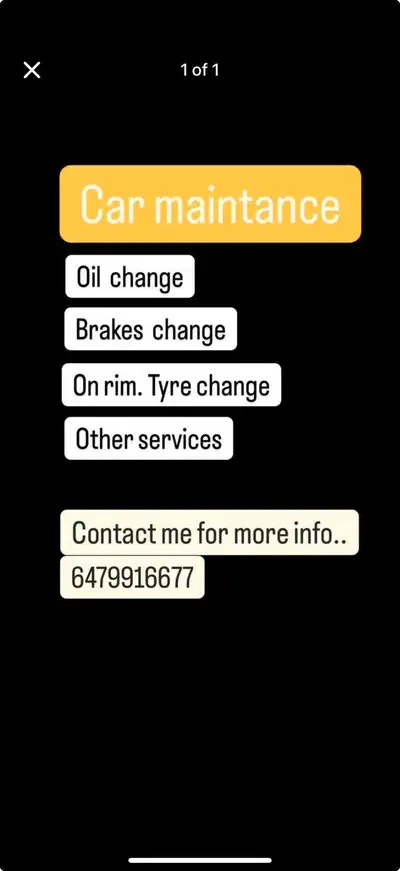 Car Service..Oil change, filter, Tires change, brakes