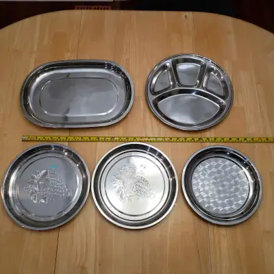 Stainless Steel Trays and Plates Set B – Only $5, View more