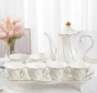 14 pcs Tea Set for 6 with Tea Tray & Spoons, Luxury British