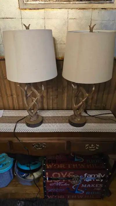 set of antler lamps , View more