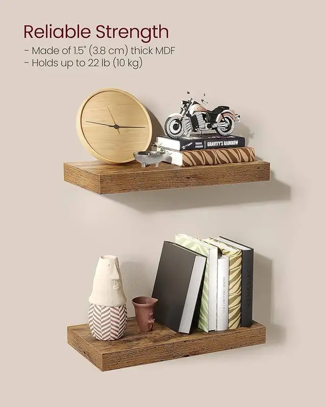 Wall Shelves Set of 3, Floating Shelves, Wall Mounted, 8 x 15.7  in Home Décor & Accents in Markham / York Region - Image 6