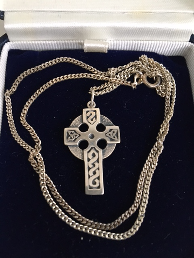 This is a beautiful Celtic Cross with both the cross and the 18" chain made of Sterling Silver (925...