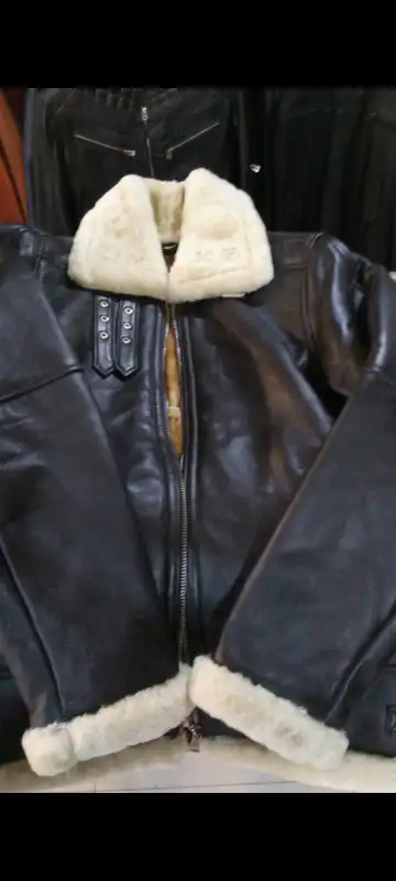 Men's Genuine Leather Jacket with Fur, View more
