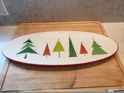 Christmas Tree Oval Serving Plate, View more