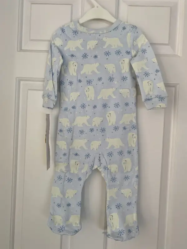 NEW - Soft Blue Fair Aisle Pajamas Sleeper, PEHR, 6-12 months in Other in Markham / York Region - Image 3