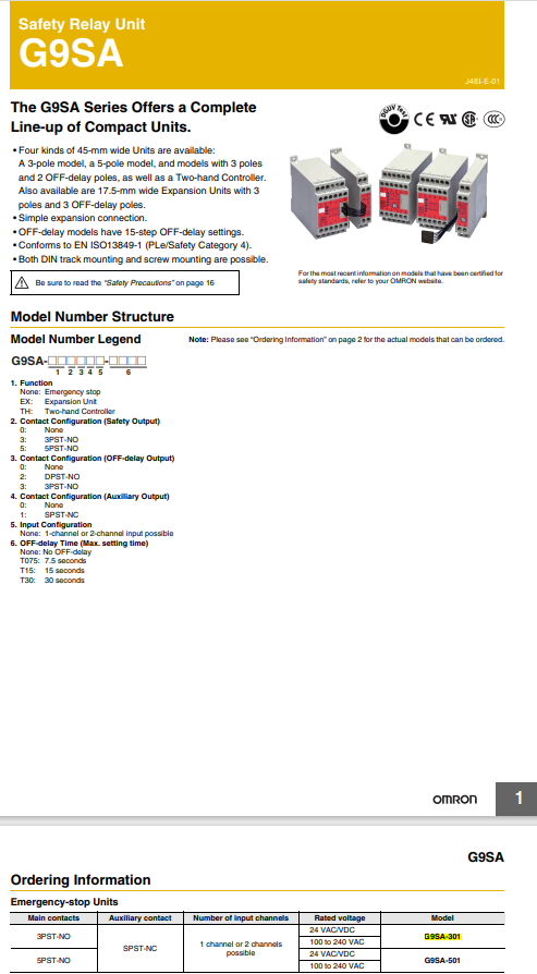 OMRON G9SA-301 AC100-240 (100-240VAC) Safety relay unit in Electrical in Laval / North Shore - Image 6