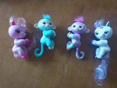 Finger monkeys $5 each or $18 for all Pirate ship $40 Little pets singing bird $55 Bath toys $15 Sin...