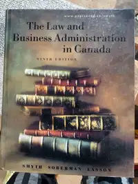 Law the Business Administration in Canada Ninth edition