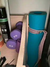 2LB dumbbells, Yoga mat, resistance bands