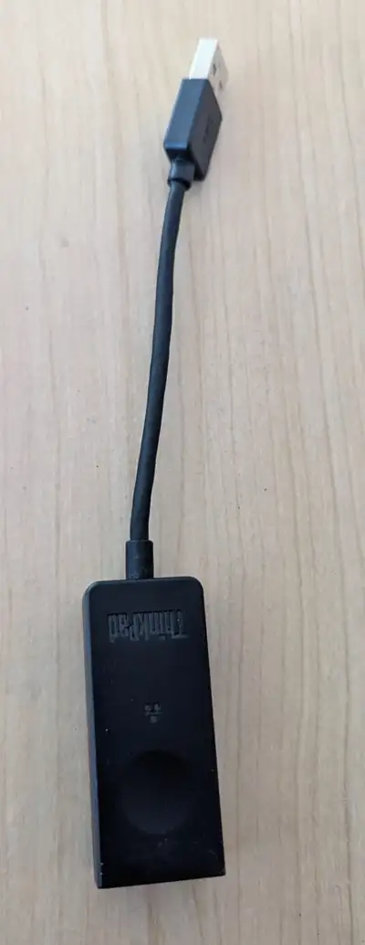 Selling a used Thinkpad computer to phone jack/ external hard drive adapter for $8. Similar product...