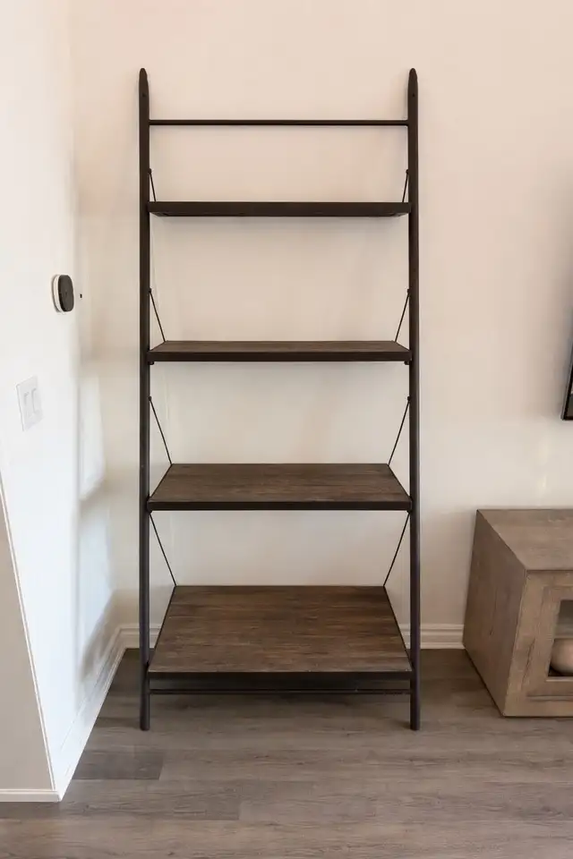 Restoration Hardware Industrial Ladder Shelf – Solid Wood & Meta in Bookcases & Shelving Units in Oakville / Halton Region - Image 3