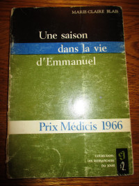 Roman "Une saison dans la vie d'Emmanuel" de Marie-Claire Blais