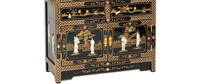 Black Lacquer Mother of Pearl Oriental Cabinet