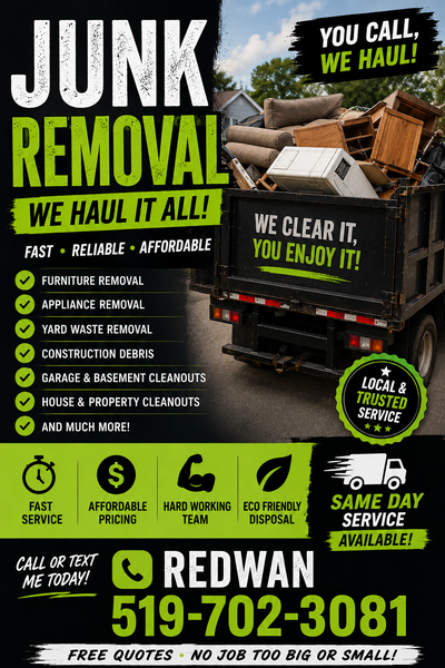 Fast, reliable, and affordable junk removal services. We remove unwanted furniture, appliances, reno...