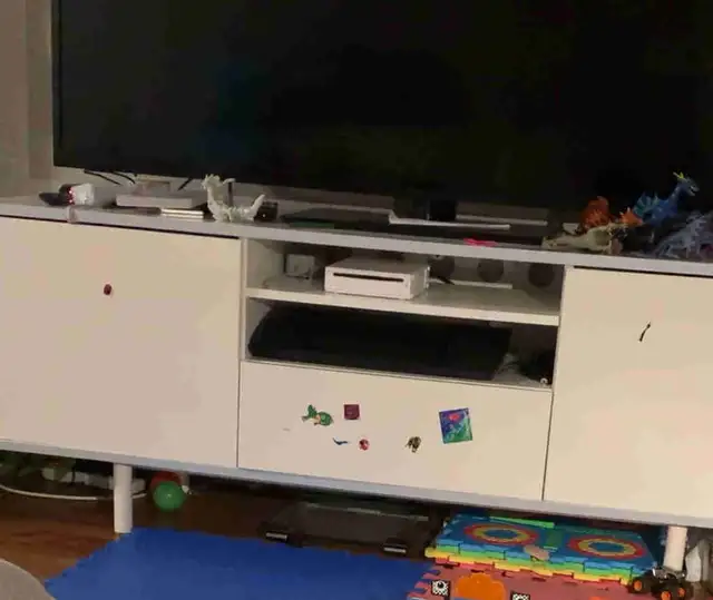 tv stand ikea white in Couches & Futons in Richmond - Image 2