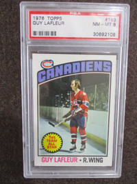 1976 Topps Guy Lafleur #163 NM-MT 8 PSA  carte hockey