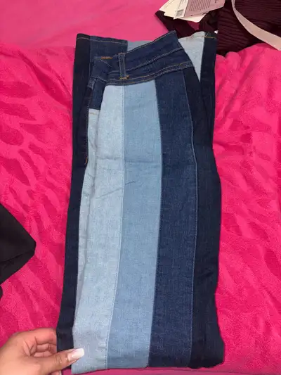 US 26 Size. Purchased from Altar’d State. Vintage, stylish women’s jeans with vertical panels in mul...