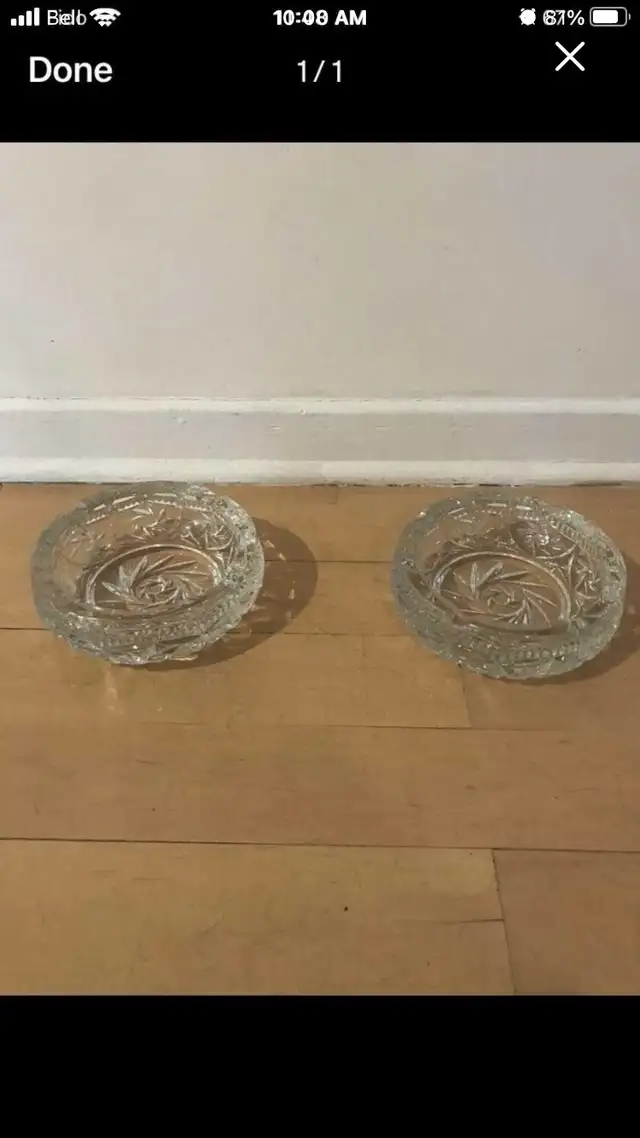 2 Pinwheel Crystal Ashtrays - 2 Cendriers En Cristal Pinwheel in Other in City of Montréal - Image 2