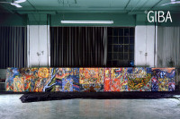 Grande Fresque Polyptyque 4 x 28 pieds - Peinture à l'huile Giba