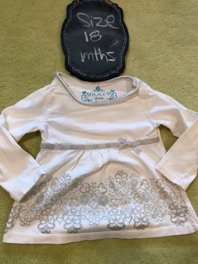 Children's Place Girls Ivory Sparkly Top - 18 mths, View more