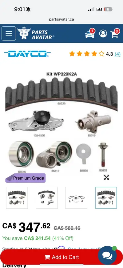 Brand new in box, timing belt kit with water pump for a Honda pilot. Fits many other cars with the 3...