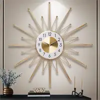Large Wall Clock Metal for Living Room Decor, Mid Century Giant