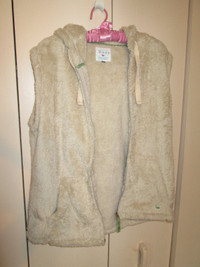 ladies beige hooded vest (M)
