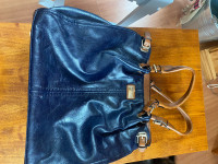 All leather purse,Navy