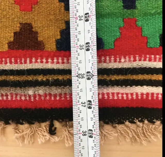 Vintage Colourful Wool Kilim Mat / Small Rug in Rugs, Carpets & Runners in Ottawa - Image 9
