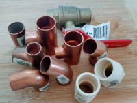 Plumbing Copper Pipe Shut-off Valve and Fitting,   3/4" in size
