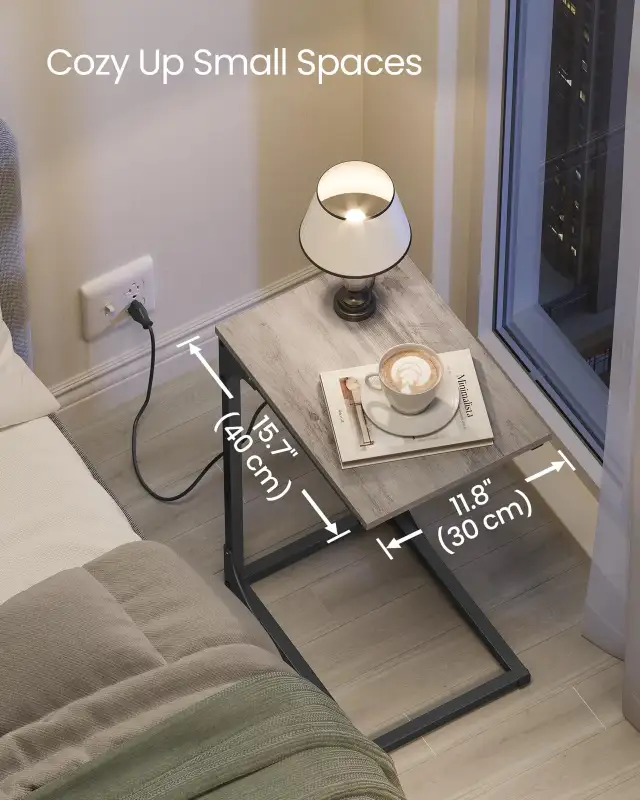 VASAGLE C-Shaped Side Table with Charging Station in Other Tables in Oshawa / Durham Region - Image 6