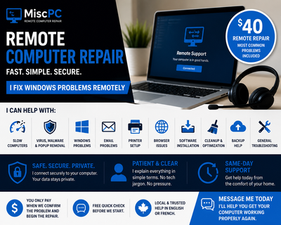 $40 Remote Computer Repair | Slow PC & Virus Removal, View more