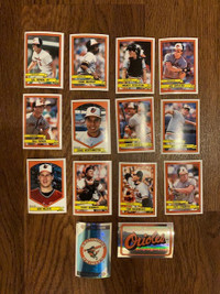 Lot of 14 1989 Panini Baltimore Orioles baseball stickers