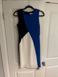 Calvin Klein Collection Black/Blue Colorblock Dress